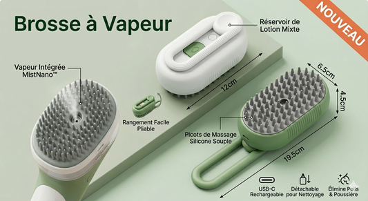 Brosse à Vapeur Relaxante pour Chien & Chat