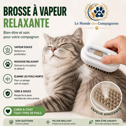 Brosse à Vapeur Relaxante pour Chien & Chat